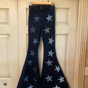 American Threads Flare Leg Star Jeans, size 24